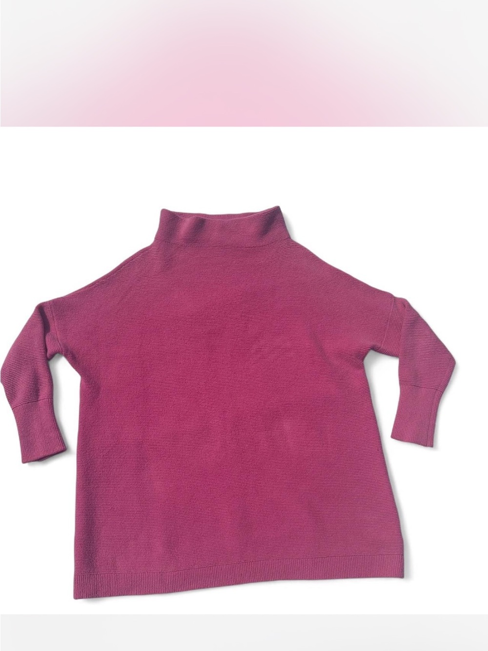 Free People Magenta Funnel Neck Sweater